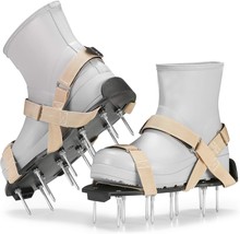 Lawn Aerator Shoes With Hook-And-Loop Straps, Pre-Assembled, Fully, Camel - $35.96