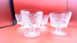 4 Vintage Hazel Atlas Big Top Sherbet Glass Dessert Dish Snack - £7.00 GBP