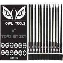 6&quot; Long Torx Bit Set (12 Pack Of Drill Bits With Case) Security Tamper P... - £33.96 GBP