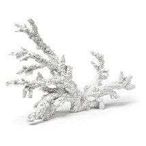 Large Coral Branch Figurine White Resin 12" Long Nautical Seaside Coastal Beach