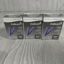 3 Embrace 30G Lancets Ultra Thin (300 UNITS) by Embrace EXP 3/24 3 full ... - $9.90