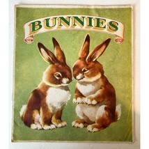 BUNNIES Vintage Children&#39;s Book 12 Pages 1940&#39;s Collectible #443 RARE - £15.14 GBP