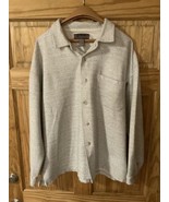 Vtg NO FEAR Shirt XL Jac-Shirt Gray Heather Long Sleeve Front Pocket Exc... - $49.45