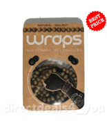 Wraps Wristband In-Ear Mic Headphones Wood Bead Cable - Natural Walnut B... - £27.99 GBP