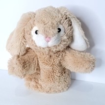 Easter Bunny Rabbit Puppet Brown Plush Pink Nose 13&quot; Papyrus Teachers Aide - $21.77