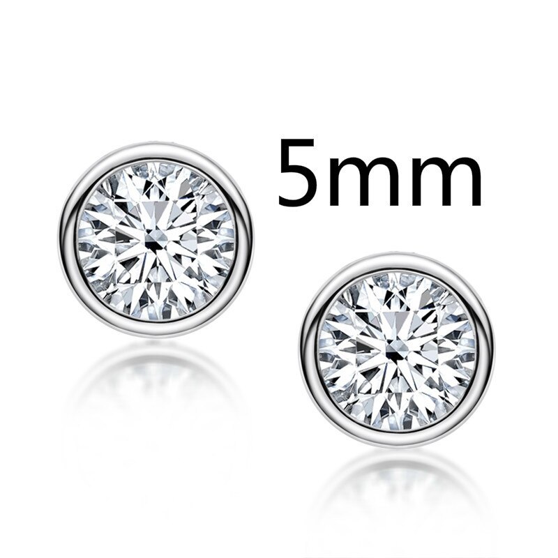 Primary image for 925 Silver White Yellow Color Stud Earrings Luxury Sona Diamond Design Ear Buckl