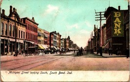 South Bend, Indiana IN Michigan Street Looking South Dirt UDB Postcard T17 - £6.95 GBP