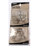 2 Count Dorman 4-1761 Satin Nickel Coat Hook Decorative For Doors &amp; Walls - $27.42 CAD