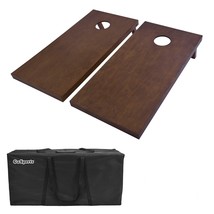 GoSports 4&#39;x2&#39; Regulation Size Wooden Cornhole Boards Set with Dark Brow... - £146.21 GBP