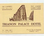 Trianon Palace Hotel Brochure Paris France 1960&#39;s - £11.85 GBP