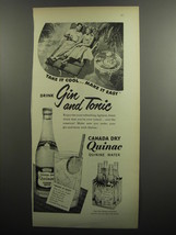 1952 Canada Dry Quinac Quinine Water Ad - Take it cool.. make it easy Drink Gin  - £14.53 GBP