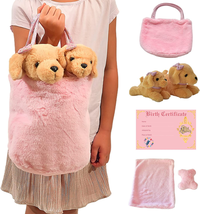 Mommy &amp; Baby Golden Retriever Stuffed Animals - Dog Plush Set W/ 2 Mom &amp; Small P - £30.51 GBP