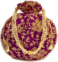 Gold Thread &amp; Sequin Embroidery Bag - £31.53 GBP