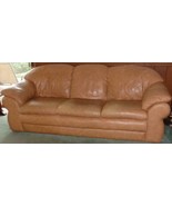 Nice Full-Size Tan Leather Sofa – GDC – LARGE &amp; COMFORTABLE – GREAT LIGH... - £311.38 GBP