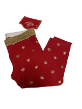 Holiday Time Baby Girl Christmas Red &amp; Gold Leggings Size 0-3 Months - £7.74 GBP