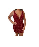 Sherri Hill Sequin V Neck Cocktail Dress Size 12 - $161.37