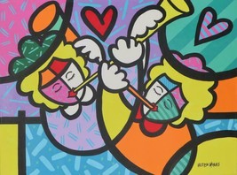 Valter Morais Playing Music for Love Original Acrylic on Canvas Britto Style - £587.24 GBP
