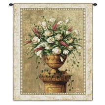 53x38 SPRING EXPRESSION Pink White Floral Tapestry Wall Hanging  - $138.60