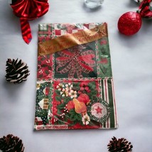 Christmas Color Tone Tablecloth 60x104&quot; Oblong Holly Snow Bows Vtg New in Pkg. - £15.78 GBP