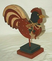 Wooden Rooster Country Rustic Folk Art Chicken Figurine Barn Farm Countr... - $26.72