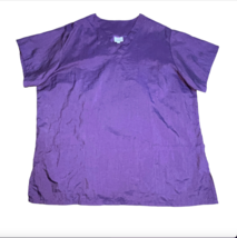 Plus Size 2X Paw Brothers Purple Nylon Grooming Scrub Top Shirt Nurse Ve... - $9.99