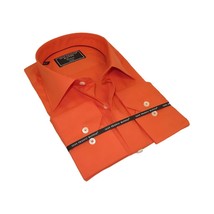 Men&#39;s Dress Shirt Gian Franco Ruffini Turkey 100% Cotton GFR-3 Rust - £44.10 GBP