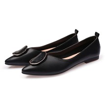 PU Leather Pointed Toe Shallow Sewing Boat Shoes Classic Slip-On Soft So... - £39.29 GBP