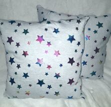 2pc. Sparkly Star Print Girls Teens Cotton Throw Pillows Set - $20.00