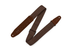 Levy&#39;s 2&quot; Brown Cotton Pick Holder Strap with Extended Brown Suede Ends, Holds 4 - £23.71 GBP