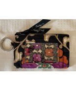 Vera Bradley Zip ID Case Zipper Pouch Coin Purse Keyring Suzani Retired - $22.00