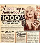 Win a Trip To Hollywood 1930 Advertisement Beautiful Movie Star Woman DW... - $39.99