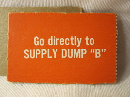 1963 Combat! tv series Board Game Piece: &#39;Go To Supply Dump B&#39; Red Card - £1.59 GBP