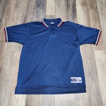 Vintage Men&#39;s Majestic MLB Baseball Umpire Blue Uniform Polo Shirt USA S... - $459.60 MXN