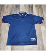 Vintage Men&#39;s Majestic MLB Baseball Umpire Blue Uniform Polo Shirt USA S... - $460.30 MXN