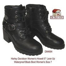 Harley Davidson Women&#39;s Howell Waterproof Black Boots Size 7 - £93.78 GBP