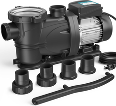 2 HP Pool Pump with Timer, 8120GPH, 115V, 2 Adapters, Powerful In/Above Ground S - £317.67 GBP