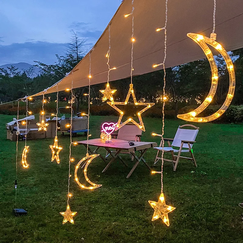 Waterproof  Moon Gar Solar Power String Lights Outdoor Festoon LED Fairy Garden  - £150.33 GBP