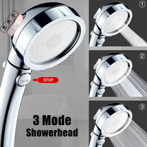 3 Mode High Pressure Showerhead Handheld Shower Head With On/Off/Pause Usa - £15.16 GBP