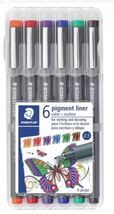 STAEDTLER Pigment Liners 0.5mm 6/Pkg-Assorted Colors (PEG G-9) - $10.84