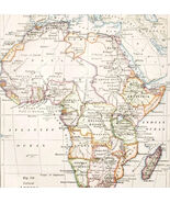 1916 Map Africa Political Sudan Egypt Madagascar Sahara Desert Kongo DWSS8 - $547.38 MXN