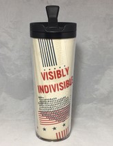 Starbucks Coffee 2012 Tumbler Visibly Indivisible Cream Red Blue 16 Oz U.S.A. - £6.38 GBP
