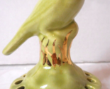 1940s Nor-So Green Bird Ceramic Flower Frog 22 karat Gold Accent 14 Hole... - $32.55