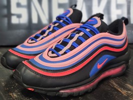 2019 Nike Air Max 97 Black/Pink/Blue Running Shoes CT1578-001 Youth 7Y W... - $79.48