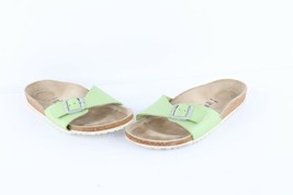 Vintage Birkenstock Womens Size 8 Distressed Leather Buckle Sandals Lime... - $69.25