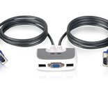 IOGEAR 2-Port USB VGA Miniview Micro Cabled KVM Switch - 2048 x 1536 - H... - $81.80