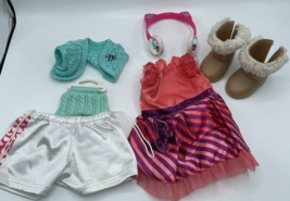 American Girl Maryellen&#39;s Meet Cardigan &amp; Purse My Life As Coral Party Dress Lot - £11.20 GBP