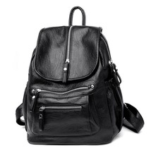 Women Backpack high quality Leather  Fashion school Backpa Female Feminine Casua - £41.72 GBP
