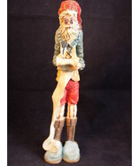 SANTA PORCELAIN FIGURINE 6 inch Tall Saint Nick Checking his list statue... - $9.39 CAD