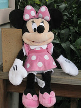 MINNIE MOUSE Disney Store 18&quot; Plush Pink Dress Stuffed Animal Doll ~ SHI... - £15.79 GBP