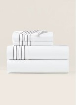 Ralph Lauren Organic Handkerchief Embroidered King pillowcases 624TC Graphite - £67.62 GBP